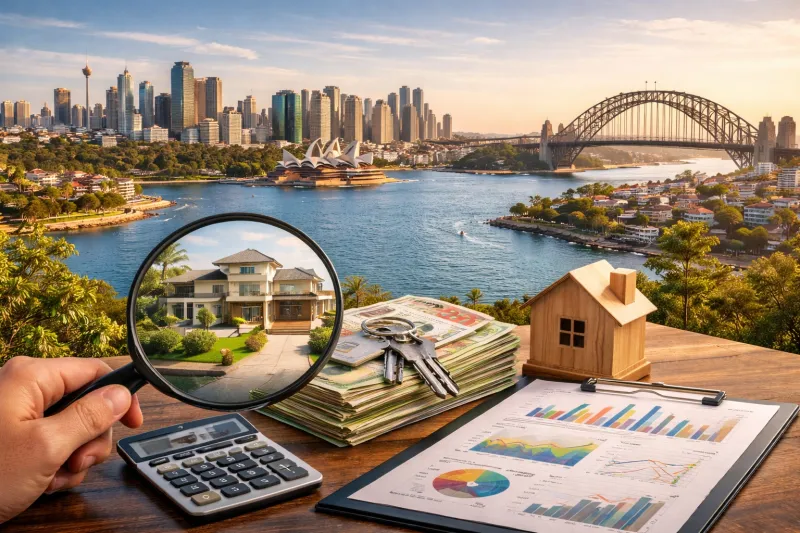 Sydney skyline and real estate market