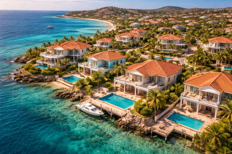 Luxurious villas on Curaçao coastline