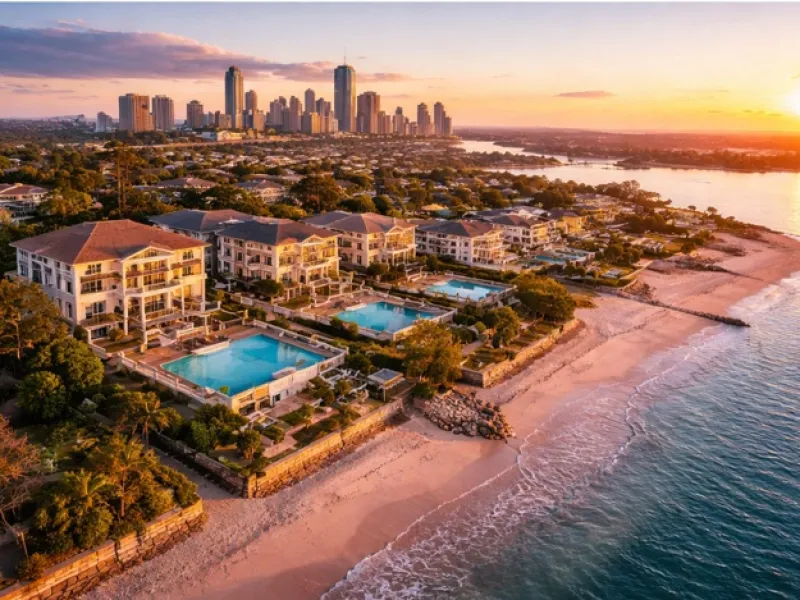 Golden hour over Brisbane and Adelaide