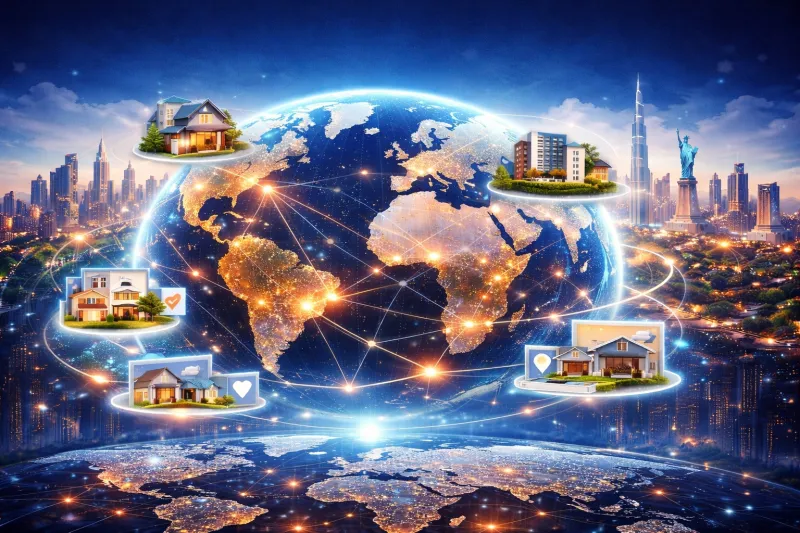 Global real estate network in motion