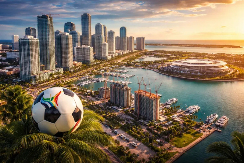 Miami skyline with World Cup spirit
