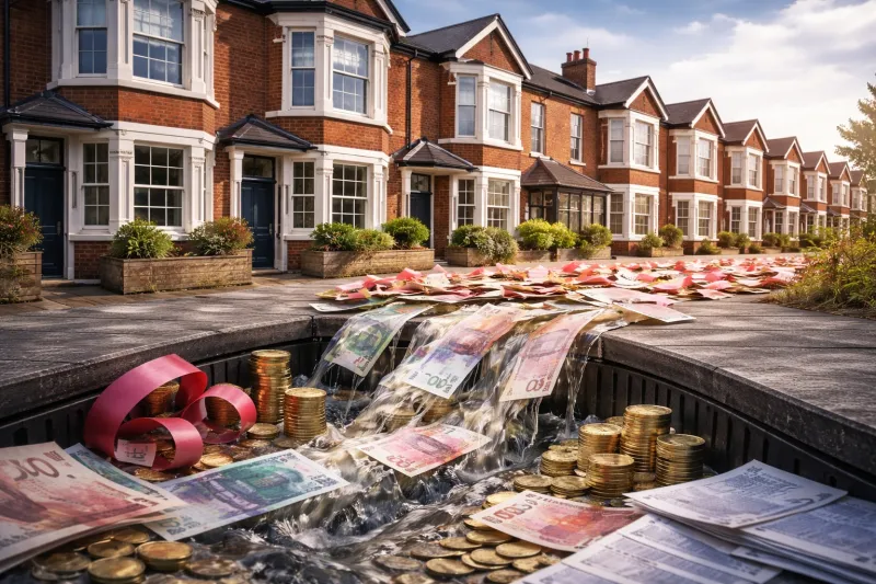 Overflowing drain of fortune