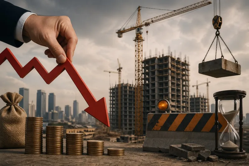 Financial decline on a construction site