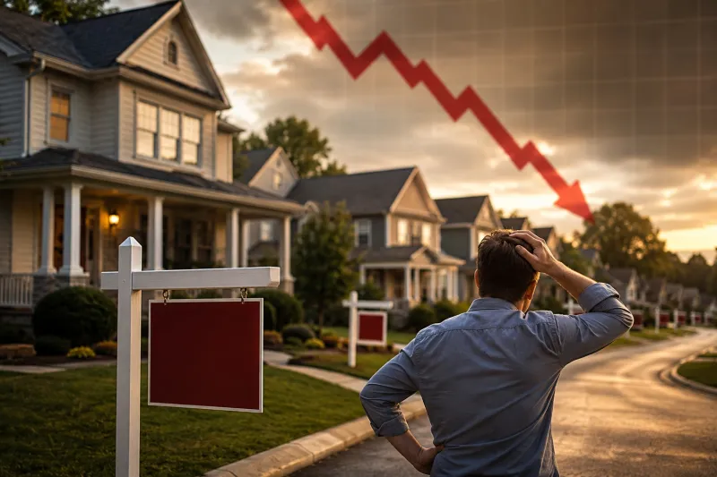 Market decline at golden hour