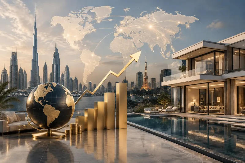 Global luxury and finance concept