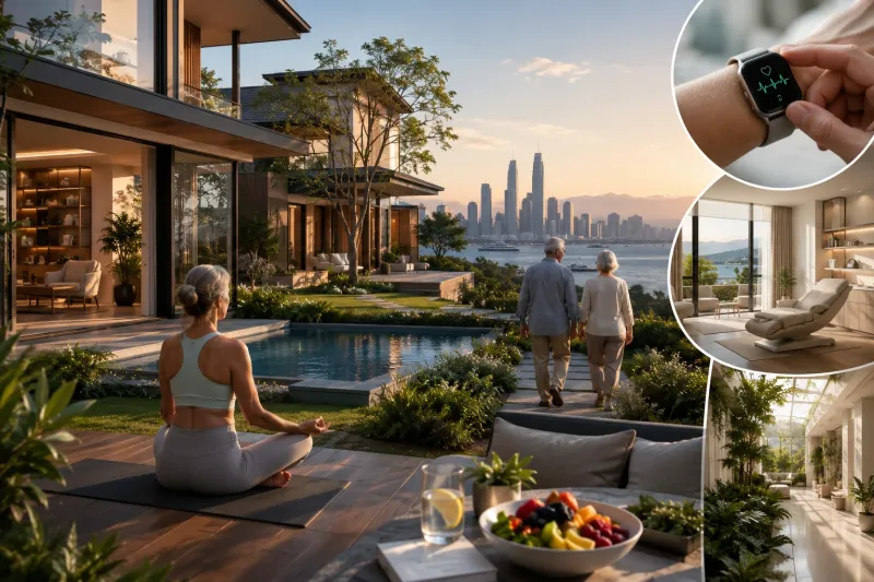 Serene luxury living at sunrise