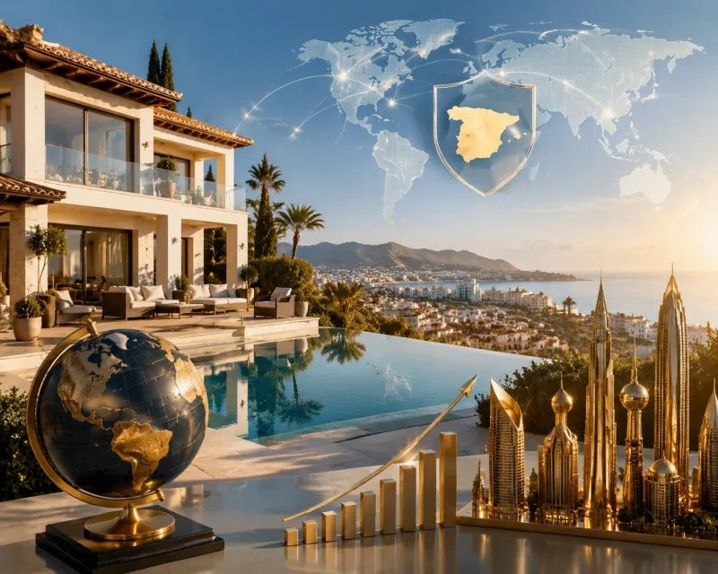 Luxurious villa with global investment theme