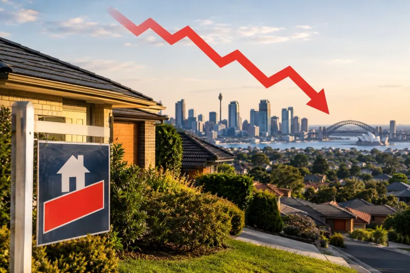 Suburban Homes and Falling Market Arrow