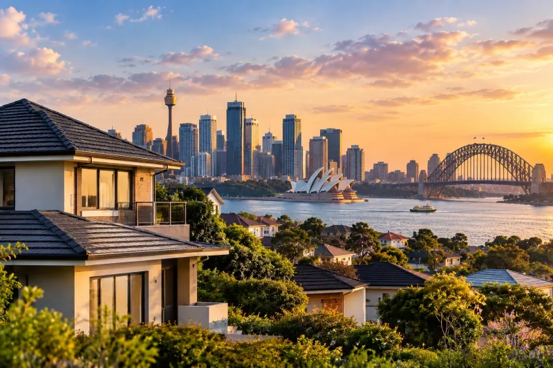 Sydney Sunset Skyline from the Suburbs